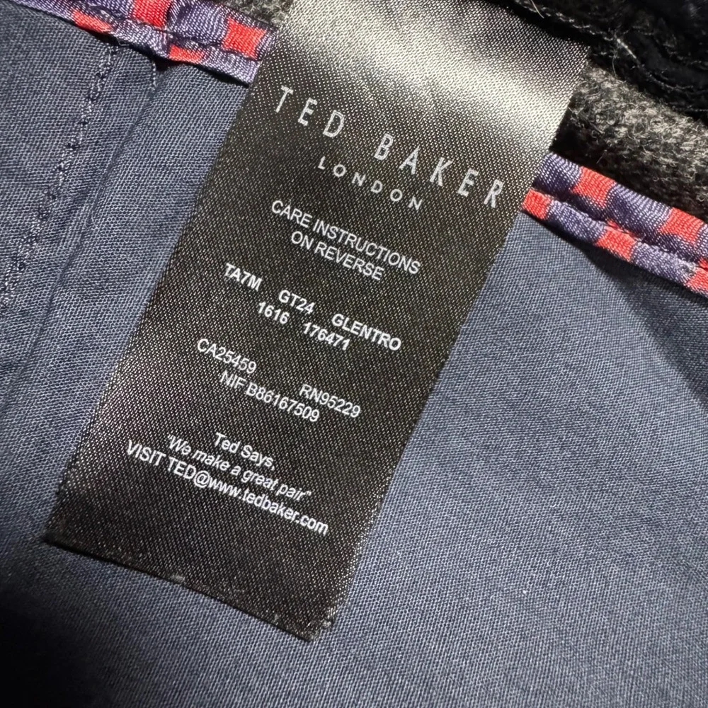 Ted Baker London Wool Blend Tailored Trousers Gray Glen Check Men's‎ 30x31
